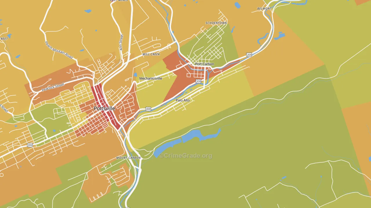 Palo Alto, PA Map of Assault Rates