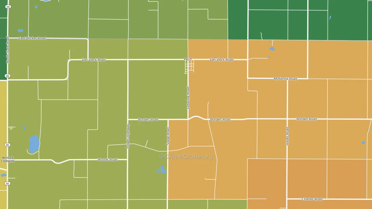 Palo, MI Map of Assault Rates