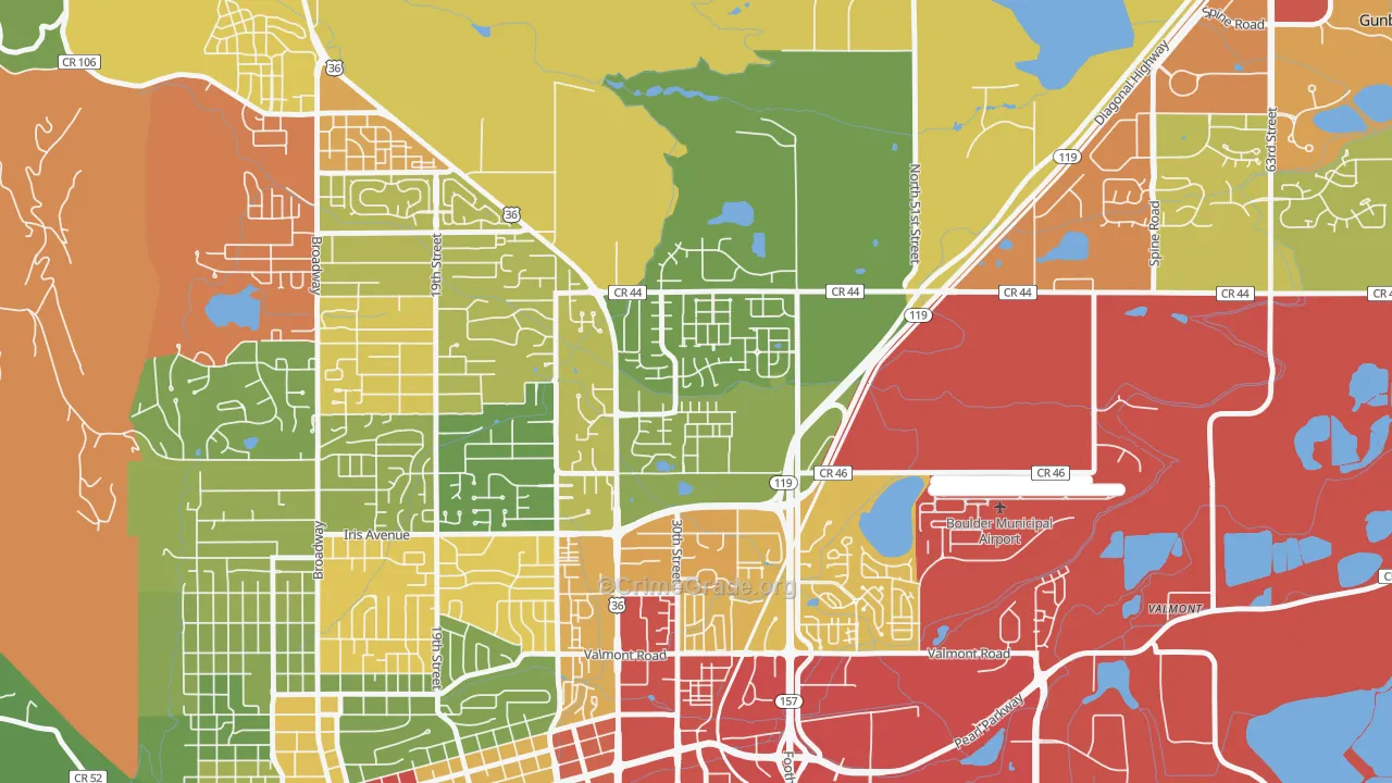 Palo Park, Boulder, CO Map of Assault Rates