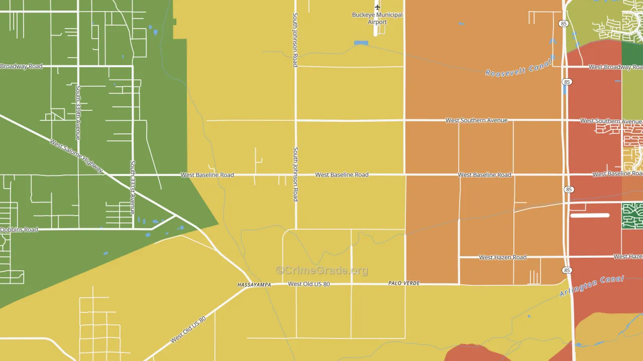 Palo Verde, AZ Map of Assault Rates