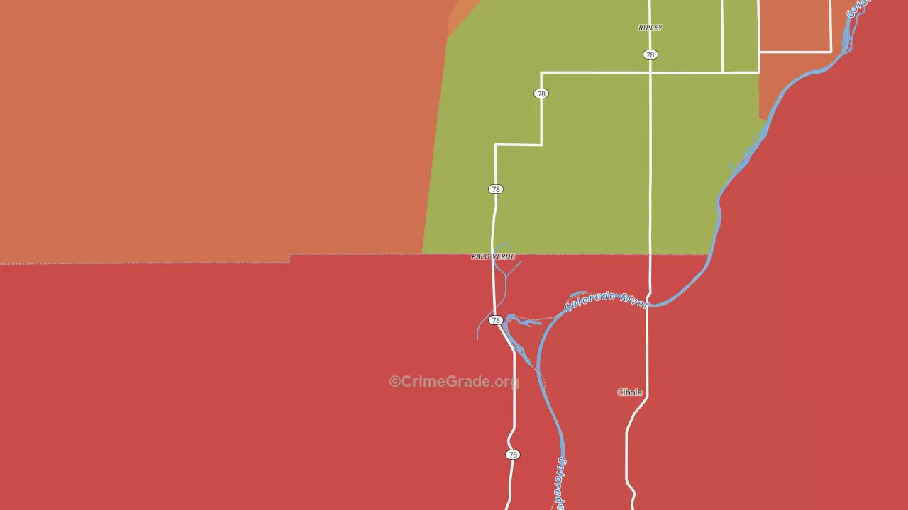 Palo Verde, CA Map of Assault Rates