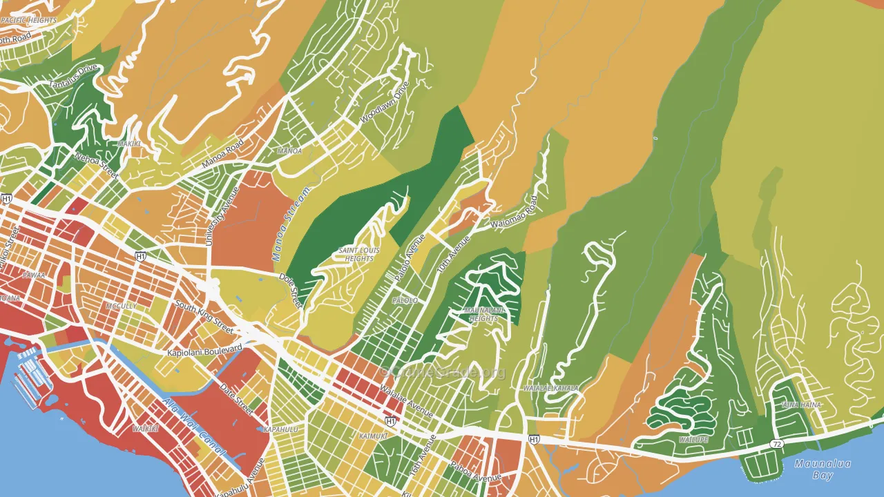 Palolo, Honolulu, HI Map of Assault Rates