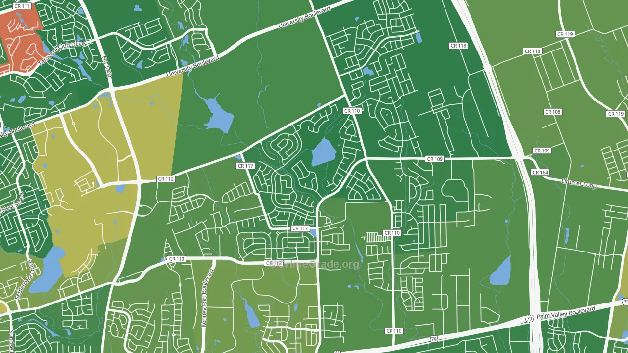 Paloma Lake, Round Rock, TX Map of Assault Rates