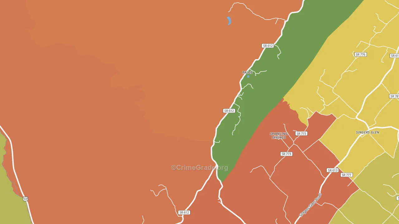 Palos, VA Map of Assault Rates