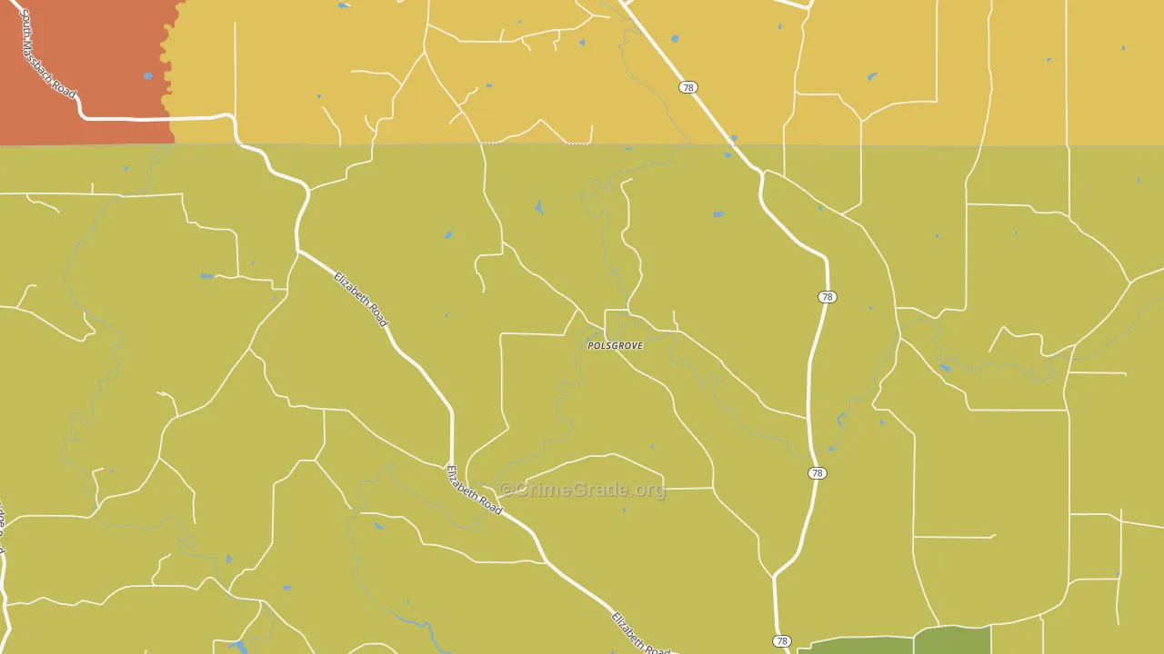 Palsgrove, IL Map of Assault Rates