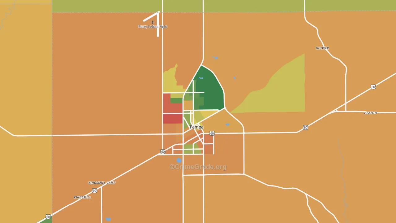 Pampa, TX Map of Assault Rates