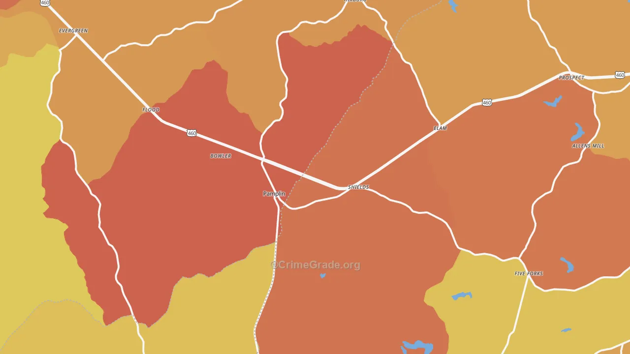 Pamplin, VA Map of Assault Rates