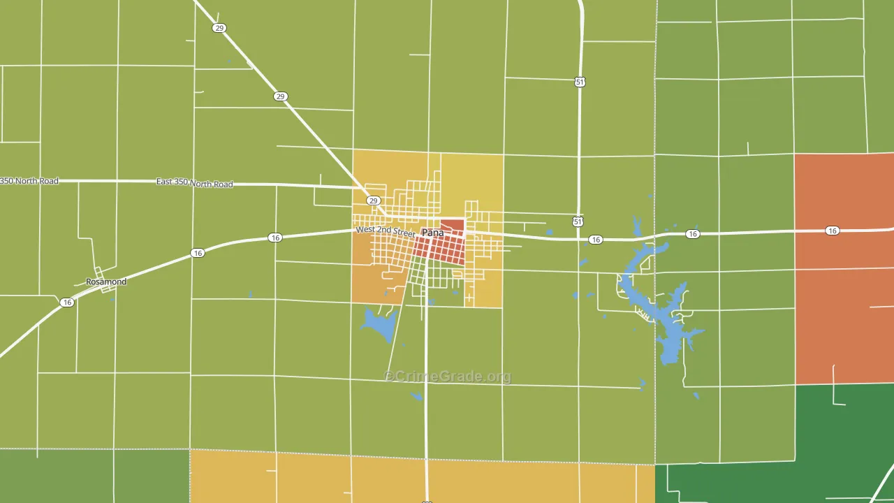 Pana, IL Map of Assault Rates