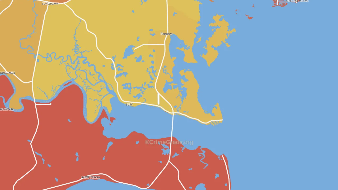 Panacea, FL Map of Assault Rates