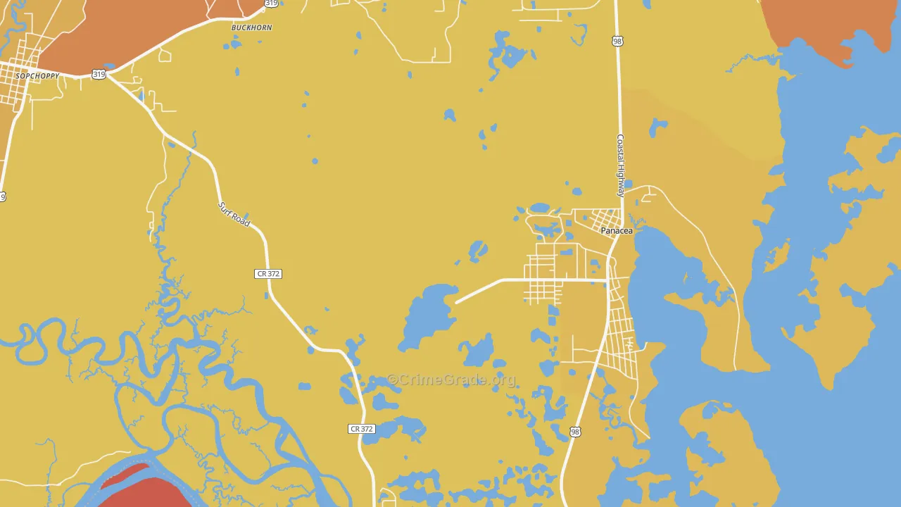 Panacea Park, FL Map of Assault Rates