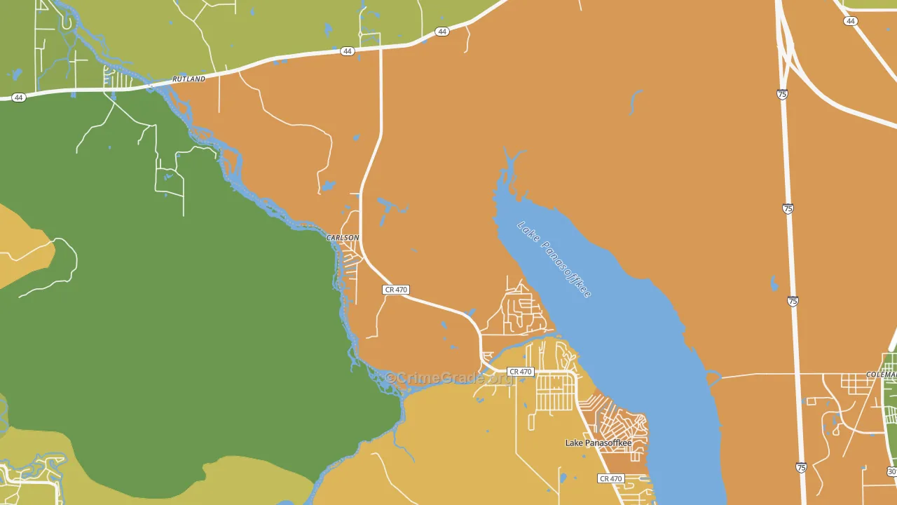 Panacoochee Retreats, FL Map of Assault Rates