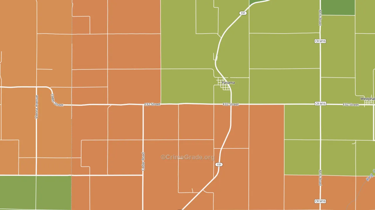 Panama, IA Map of Assault Rates