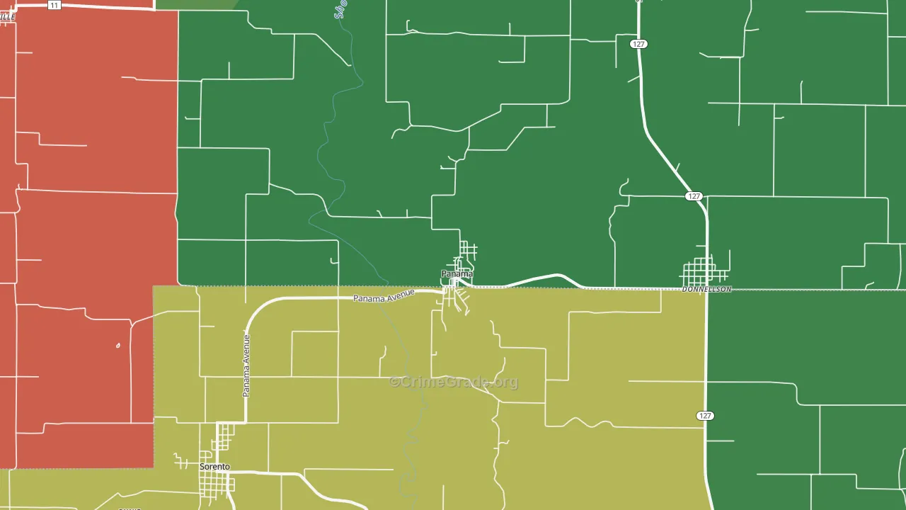Panama, IL Map of Assault Rates