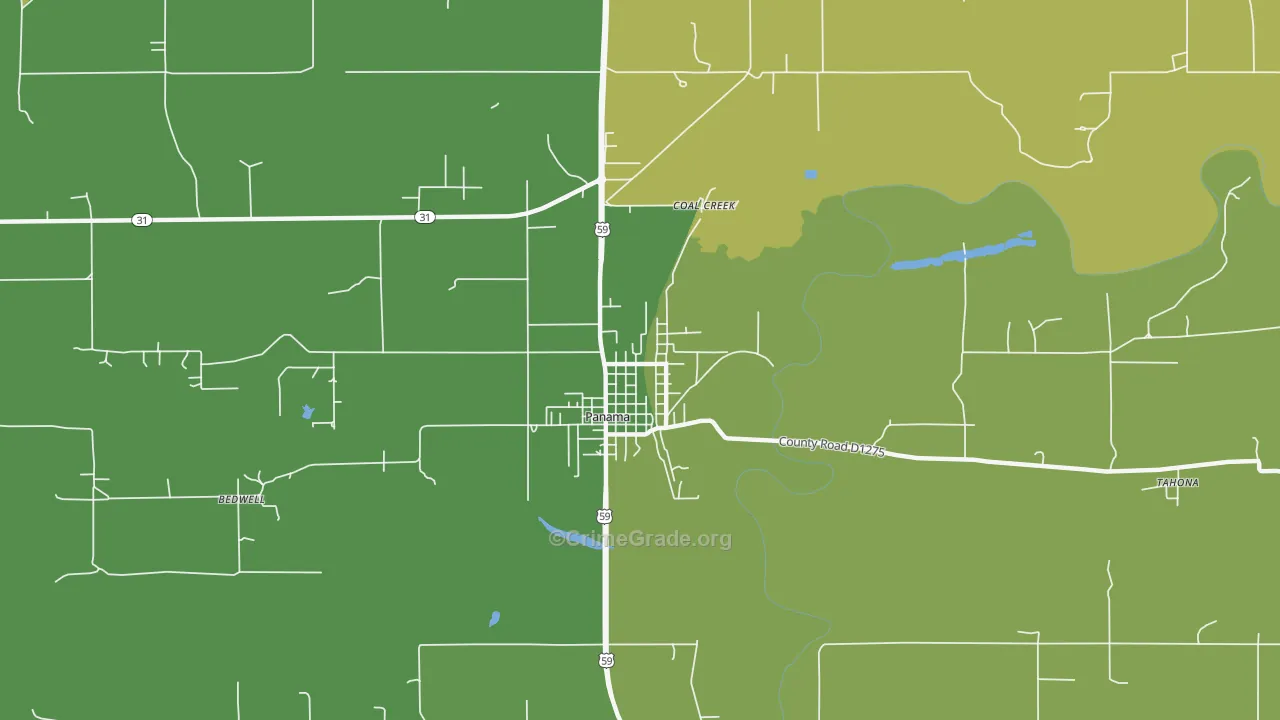 Panama, OK Map of Assault Rates