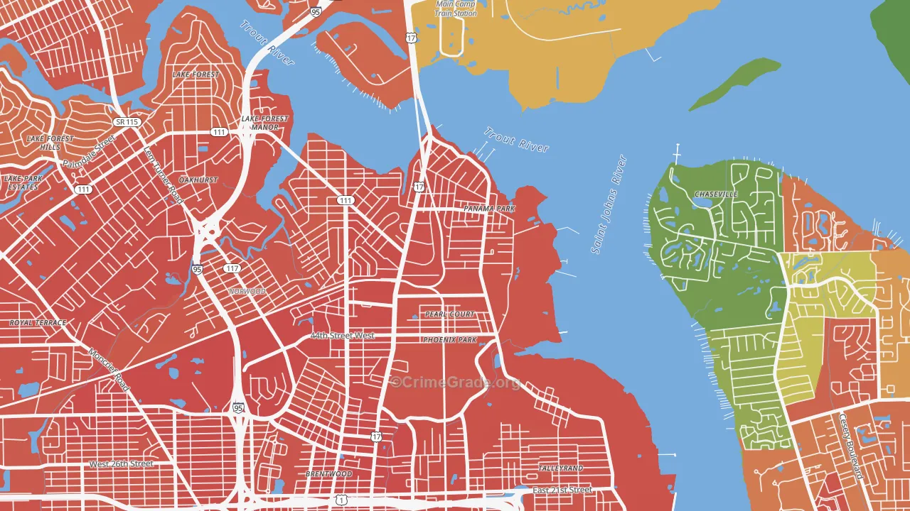 Panama Park, Jacksonville, FL Map of Assault Rates