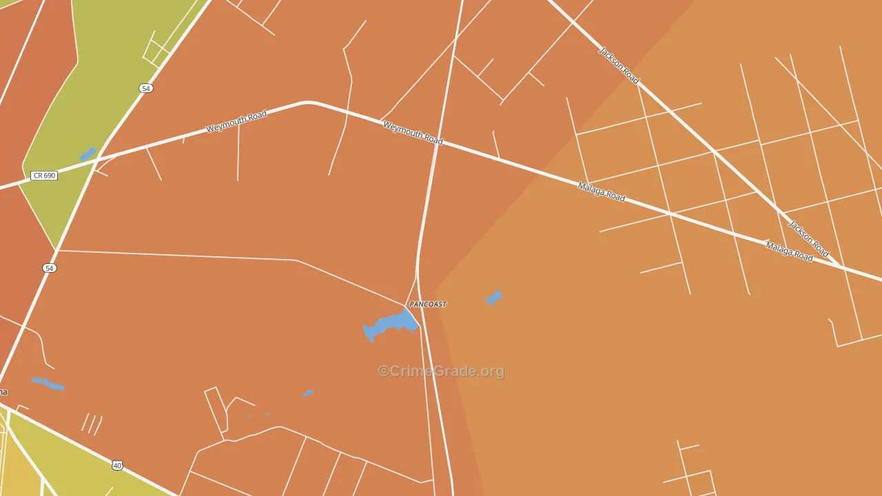 Pancoast, NJ Map of Assault Rates