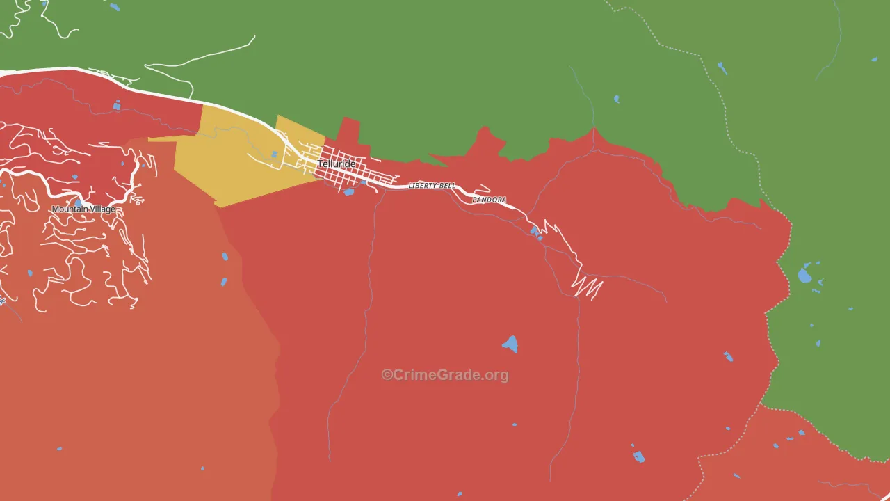 Pandora, CO Map of Assault Rates