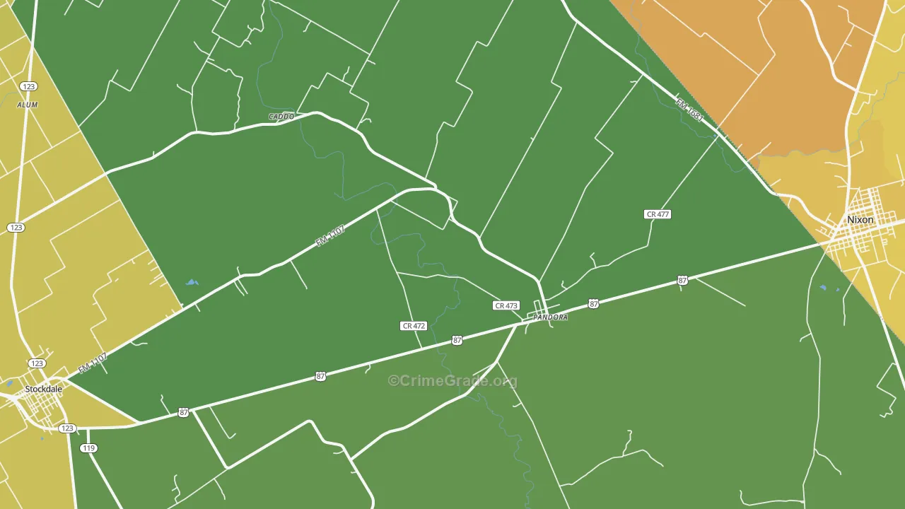 Pandora, TX Map of Assault Rates