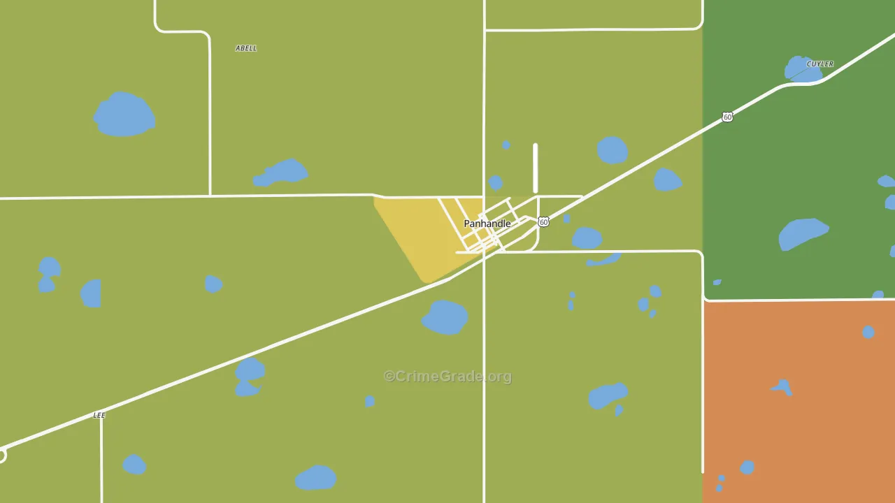 Panhandle, TX Map of Assault Rates