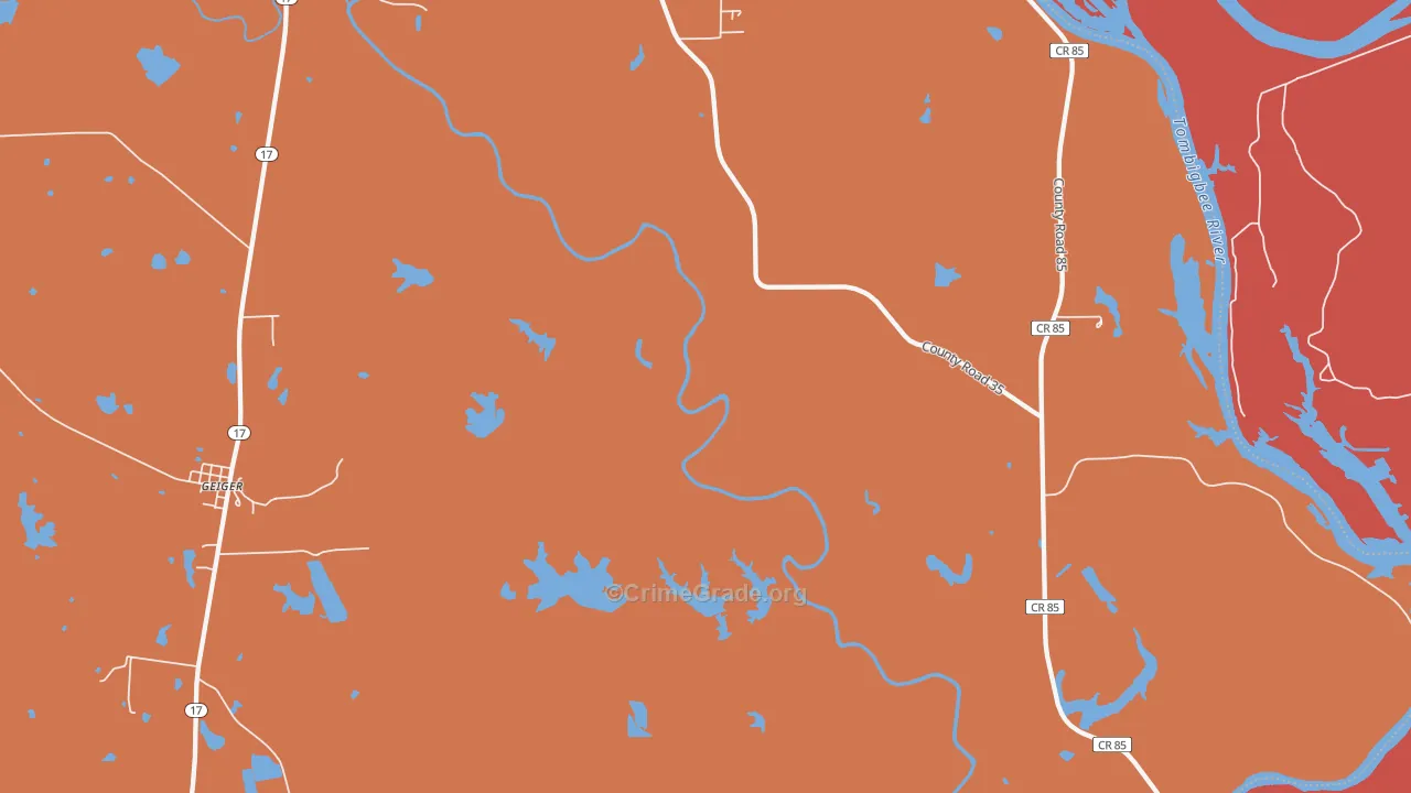 Panola, AL Map of Assault Rates