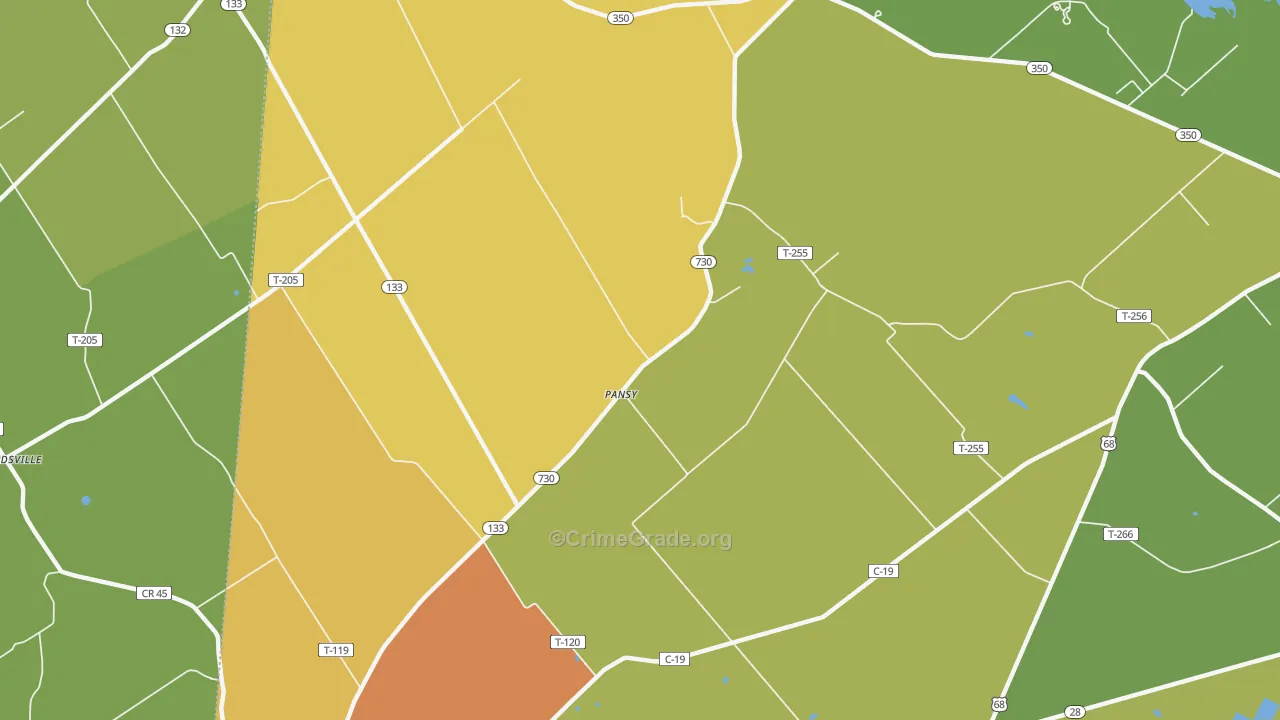 Pansy, OH Map of Assault Rates