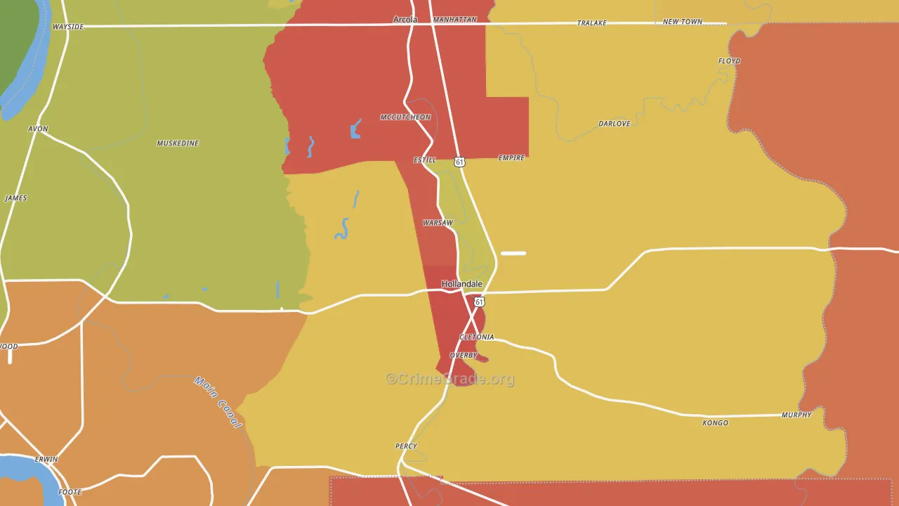 Panther Burn, MS Map of Assault Rates