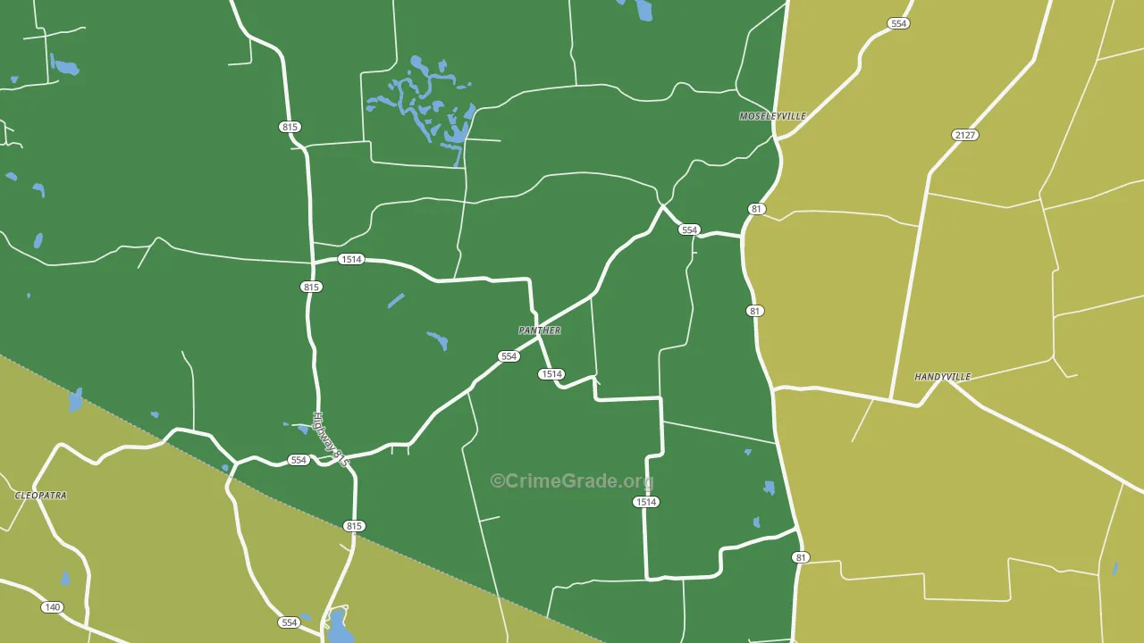 Panther, KY Map of Assault Rates