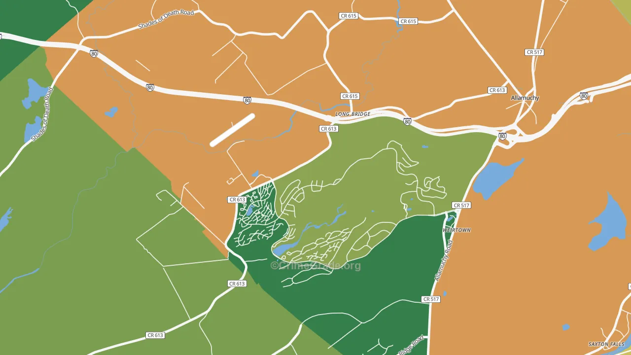 Panther Valley, NJ Map of Assault Rates