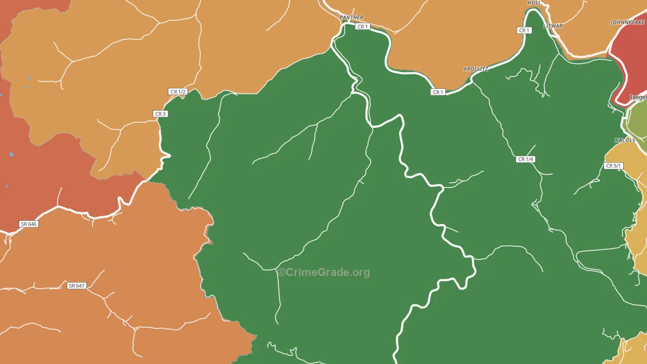 Panther, WV Map of Assault Rates