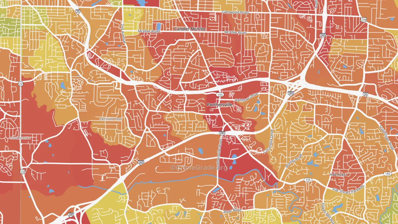 Panthersville, GA Map of Assault Rates