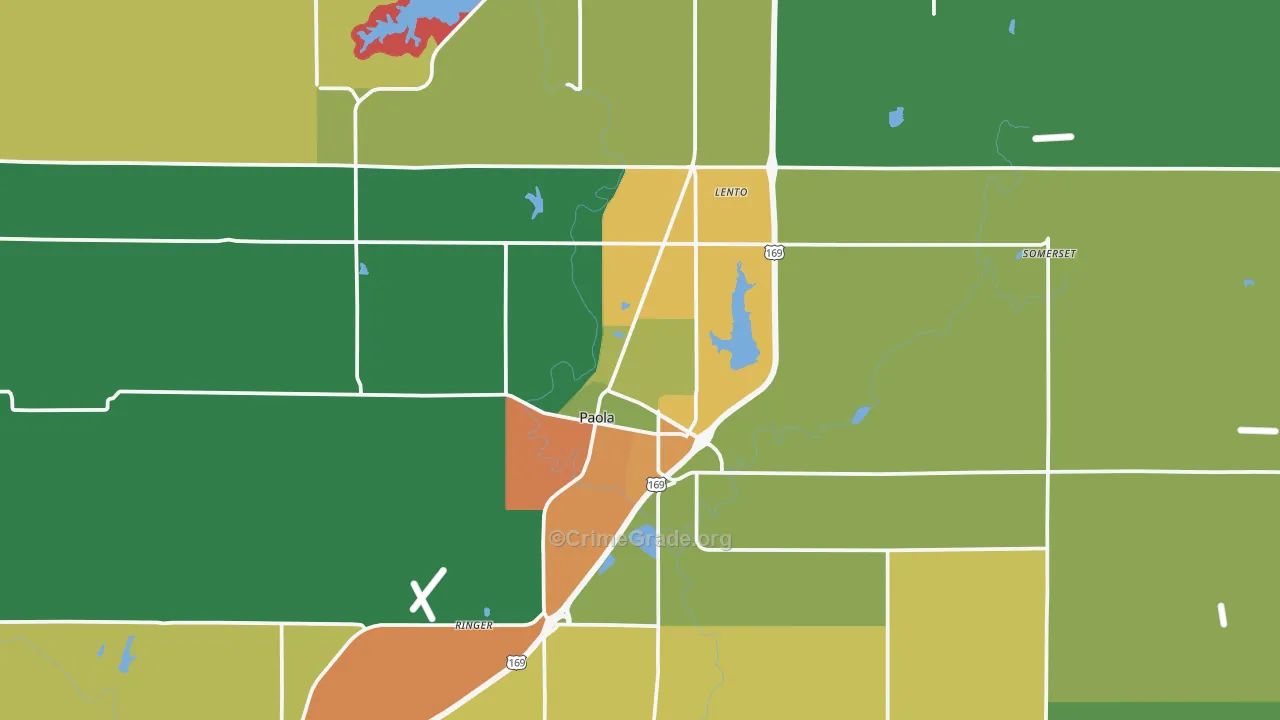 Paola, KS Map of Assault Rates