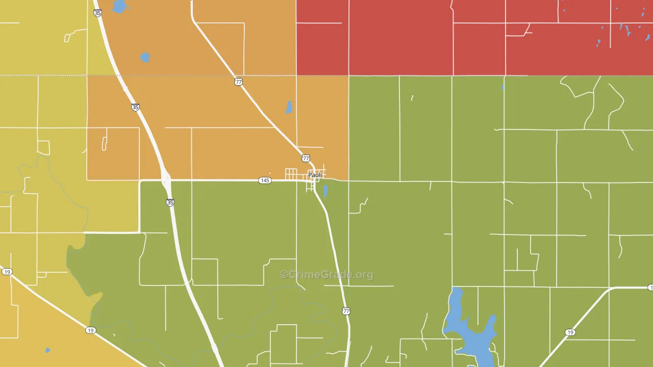 Paoli, OK Map of Assault Rates