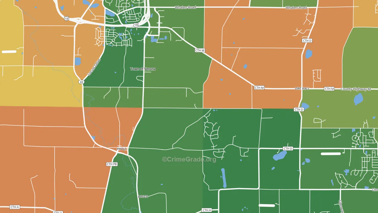 Paoli, WI Map of Assault Rates