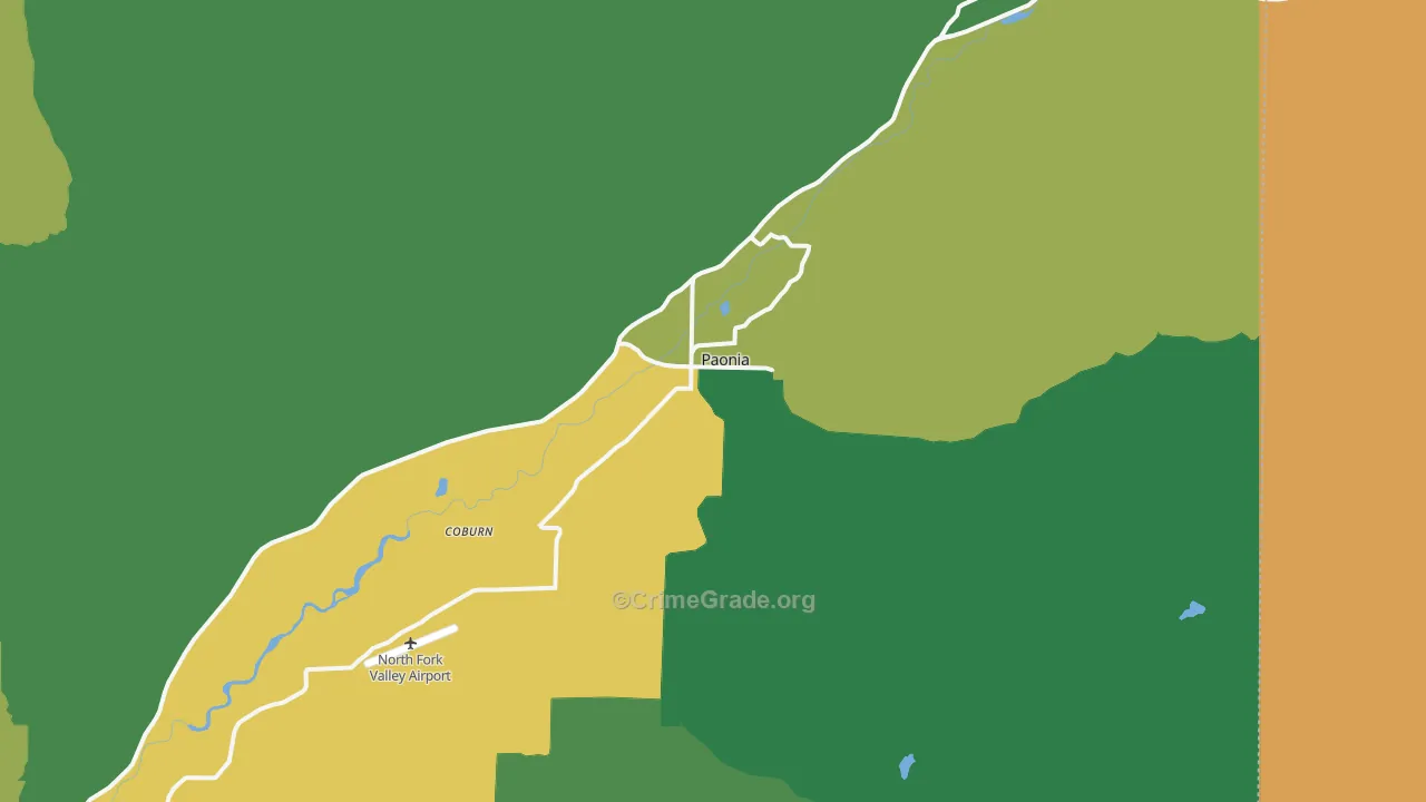 Paonia, CO Map of Assault Rates