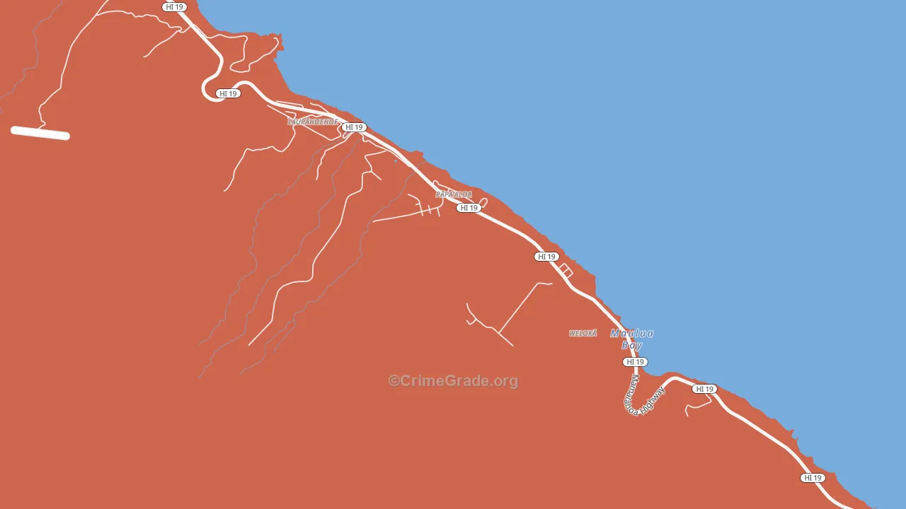 Papaaloa, HI Map of Assault Rates