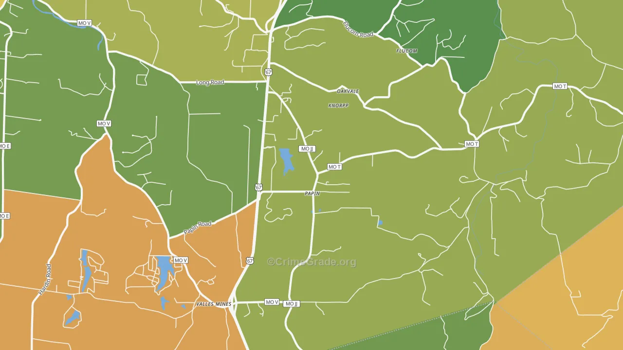 Papin, MO Map of Assault Rates