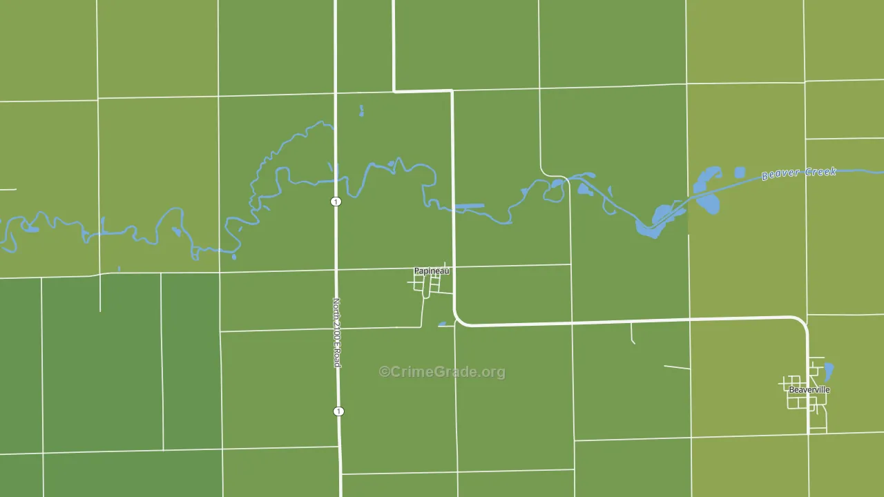 Papineau, IL Map of Assault Rates