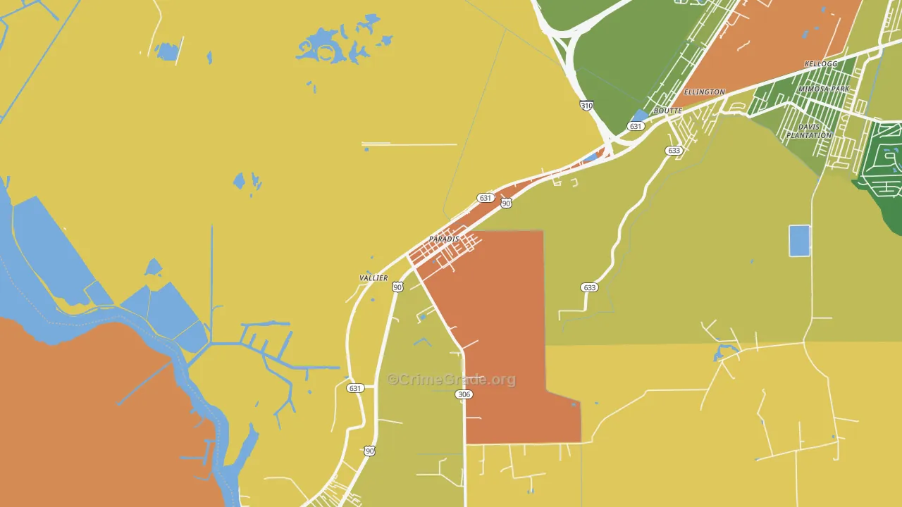Paradis, LA Map of Assault Rates