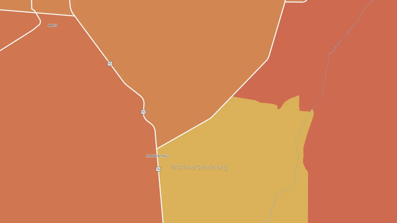 Paradise Hill, NV Map of Assault Rates
