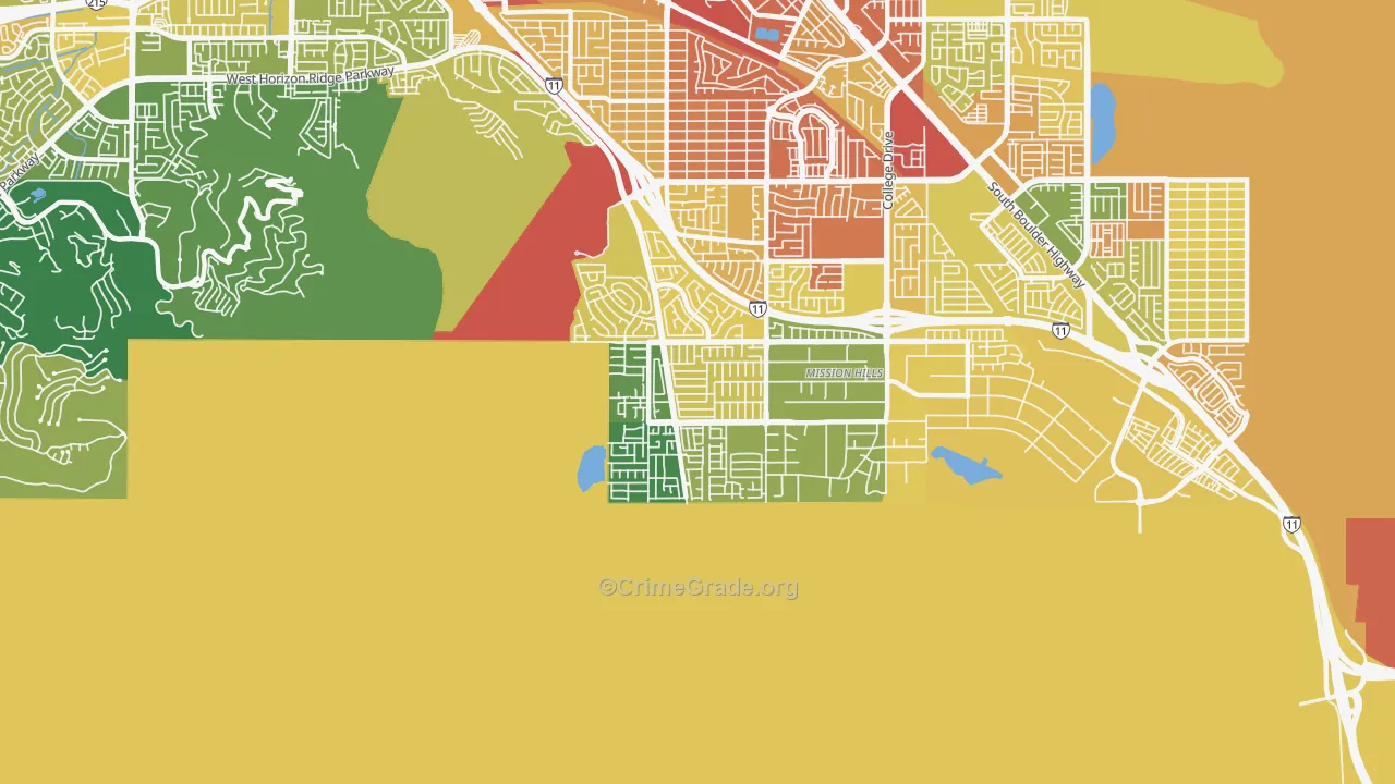 Paradise Hills, Henderson, NV Map of Assault Rates