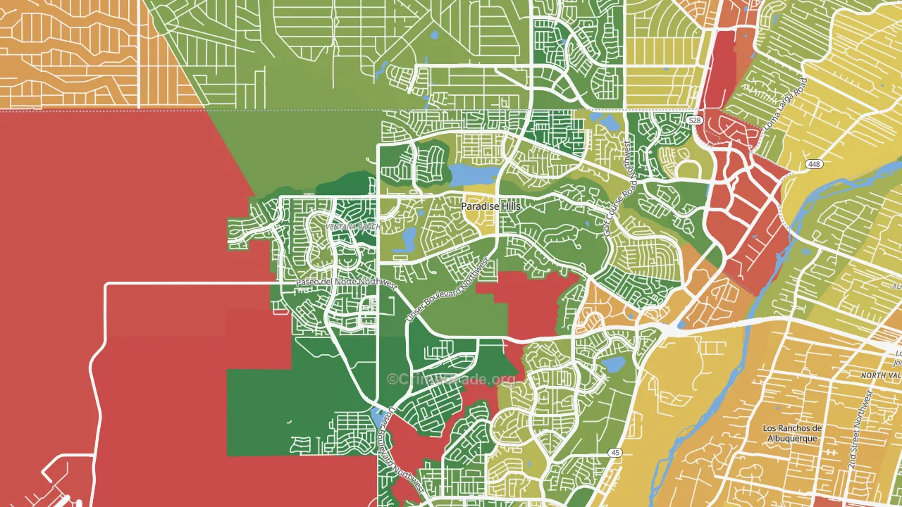 Paradise Hills, NM Map of Assault Rates
