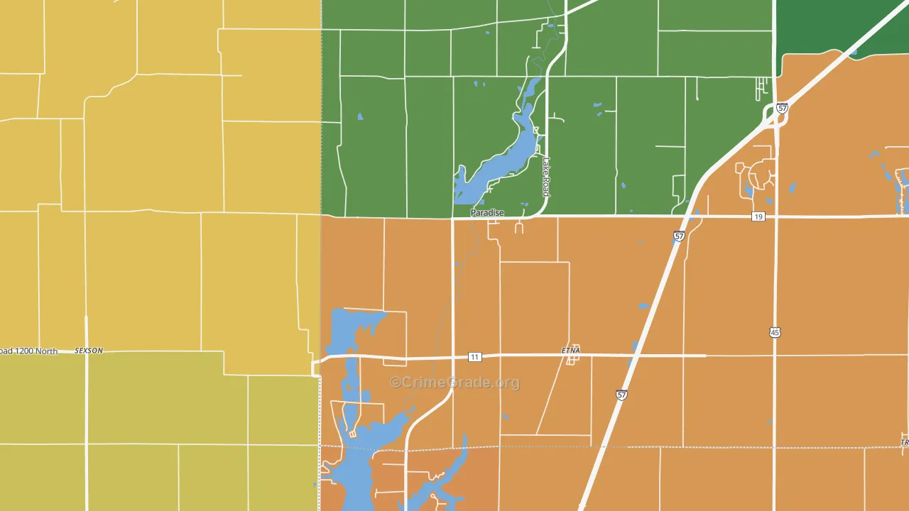 Paradise, IL Map of Assault Rates