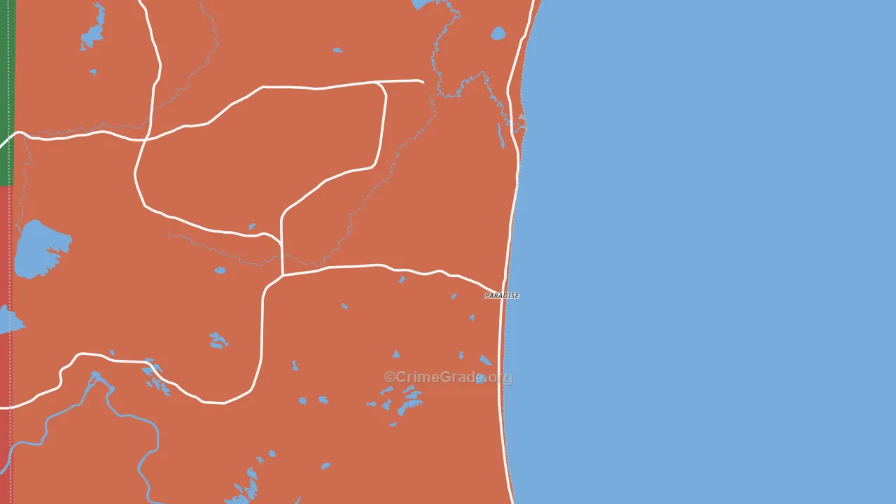 Paradise, MI Map of Assault Rates