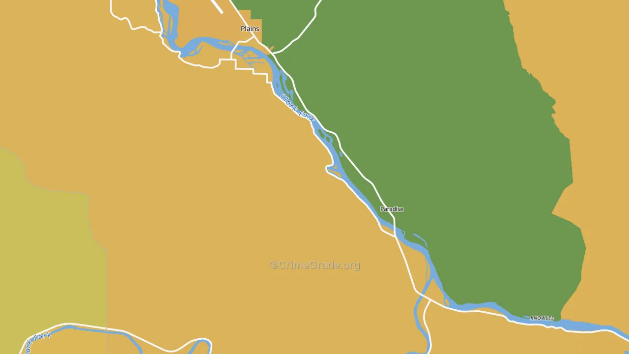 Paradise, MT Map of Assault Rates