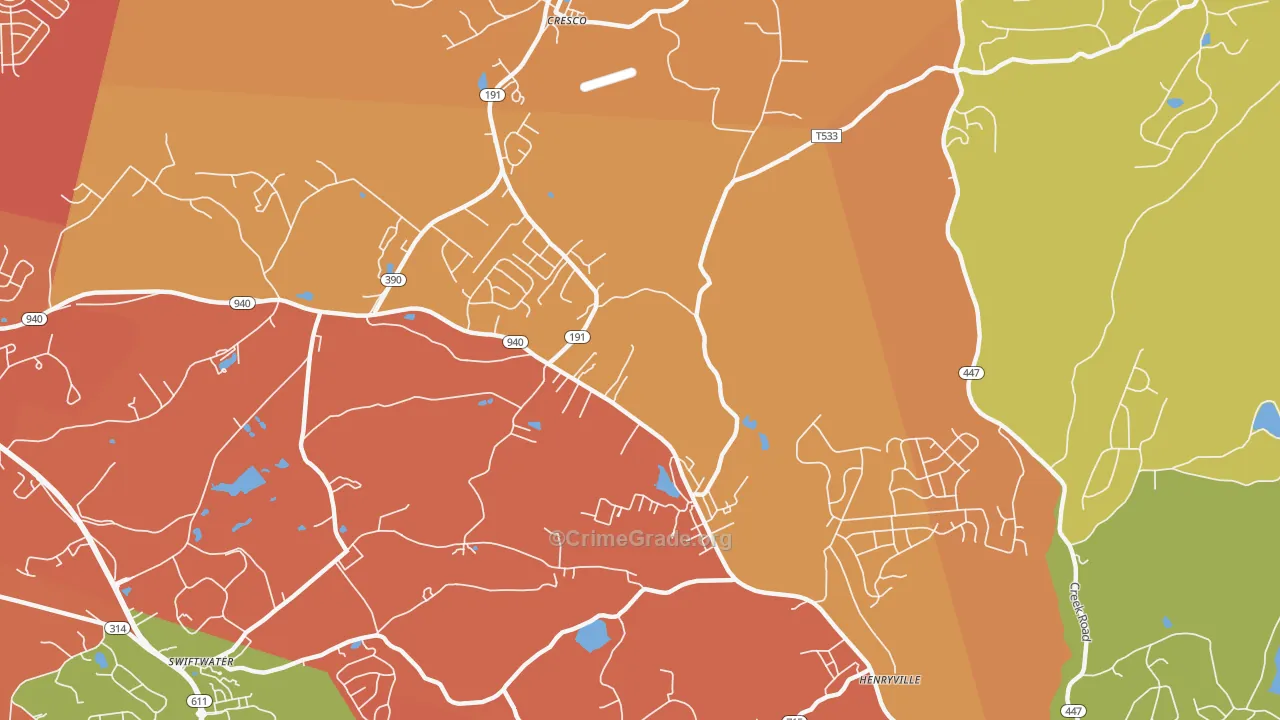 Paradise Valley, PA Map of Assault Rates