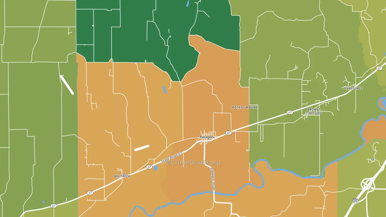 Paragon, IN Map of Assault Rates
