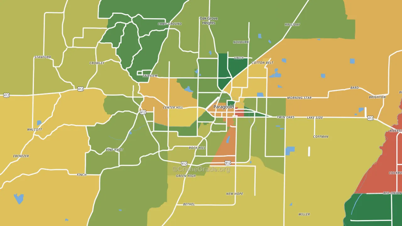 Paragould, AR Map of Assault Rates
