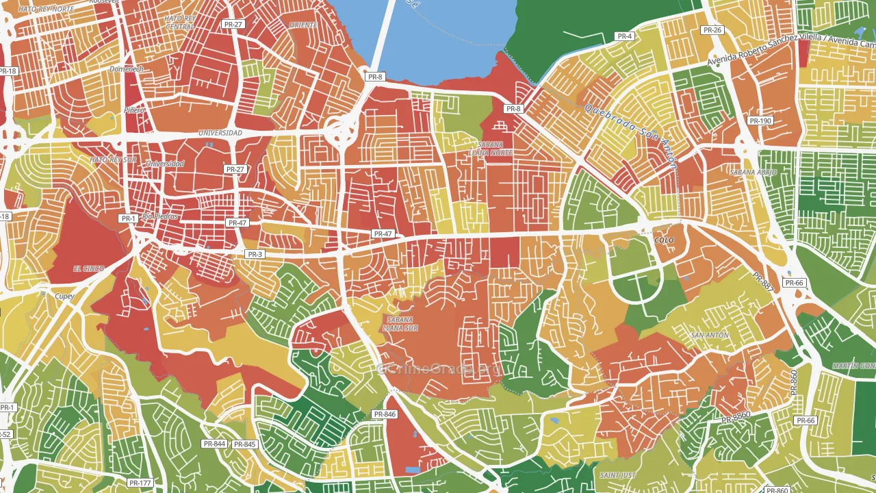 Parcelas Hill Brothers, San Juan, PR Map of Assault Rates