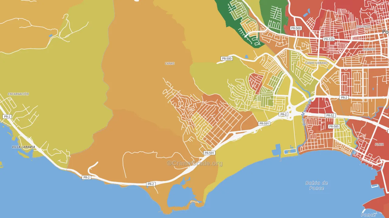 Parcelas Nueva Vida, Ponce, PR Map of Assault Rates