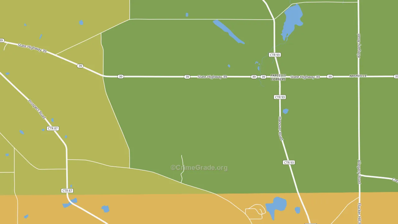 Parcells Corner, NY Map of Assault Rates